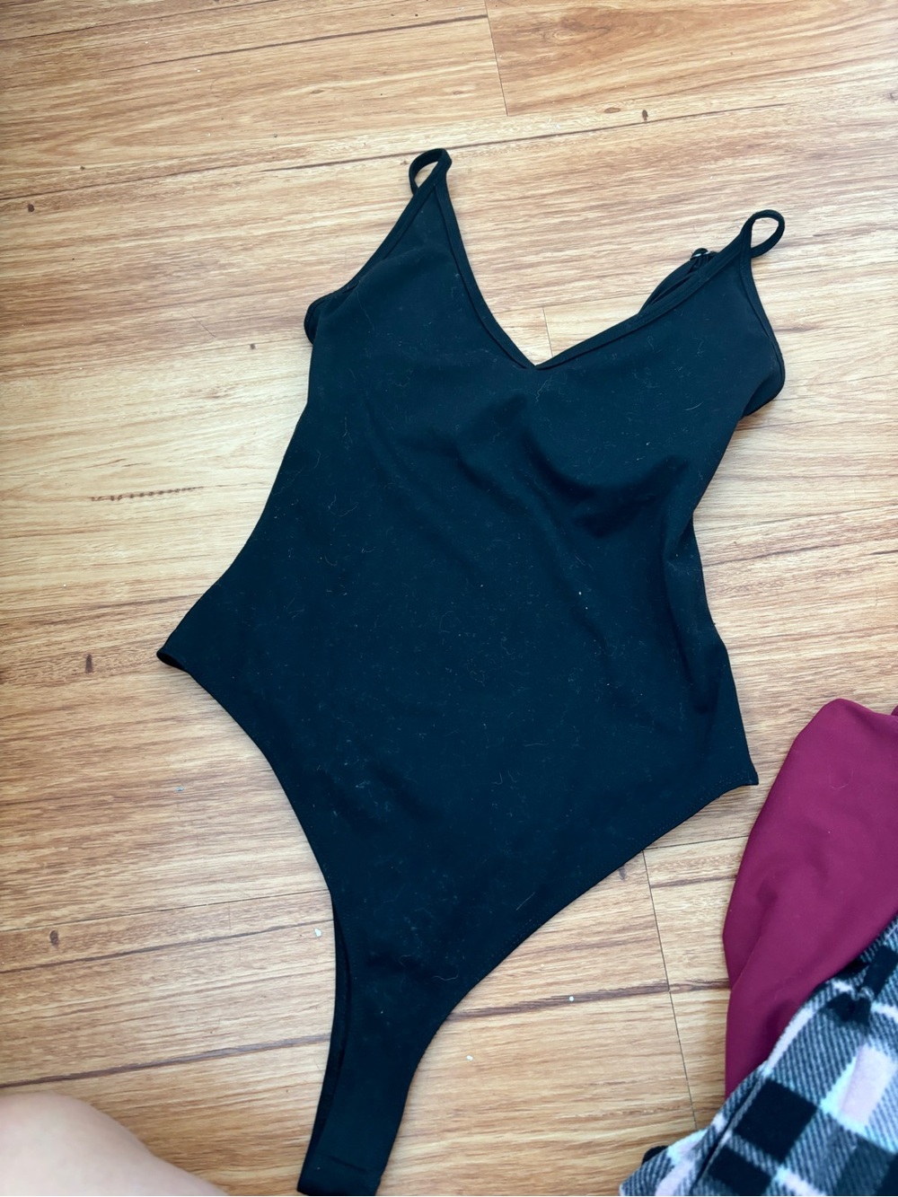 Garage Black V-Neck Tank Bodysuit